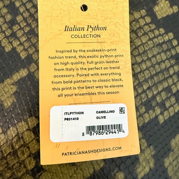 Patricia Nash Camellino  Italian Python Collection, color Olive - Picture 11 of 11